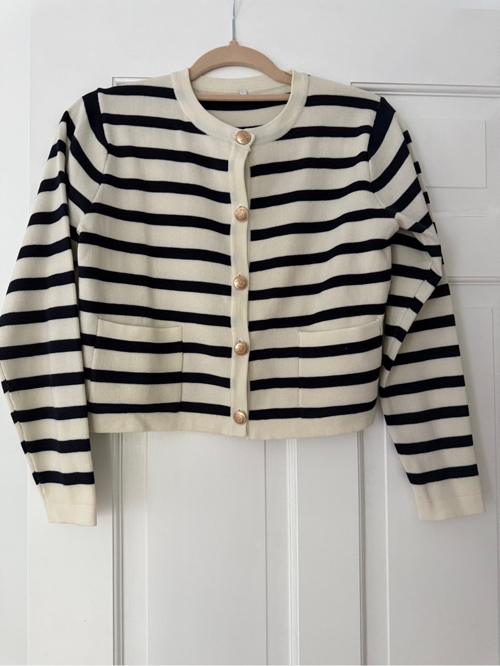Cardigan Cream & Navy- XS NEW